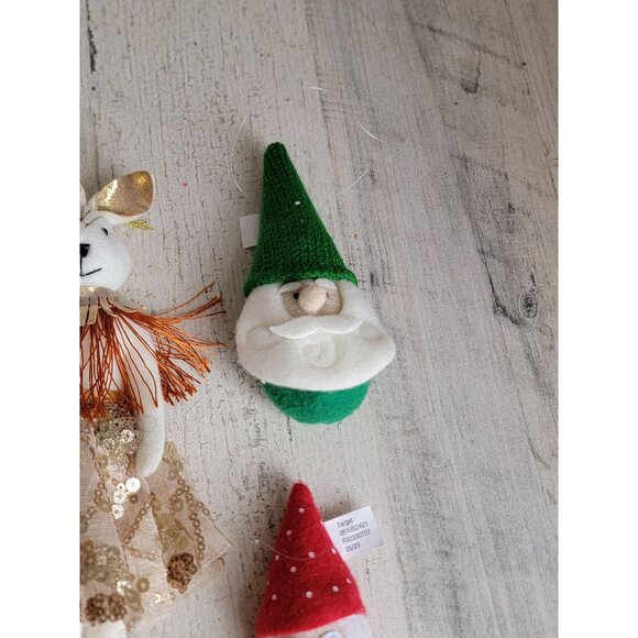 Felt Santa Claus let it snow variety ornament ballerina mouse xmas set - Picture 6 of 9